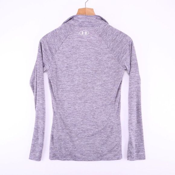 UNDERARMOUR Quarter Zip Heathered Purple Running Top - Picture 5 of 7